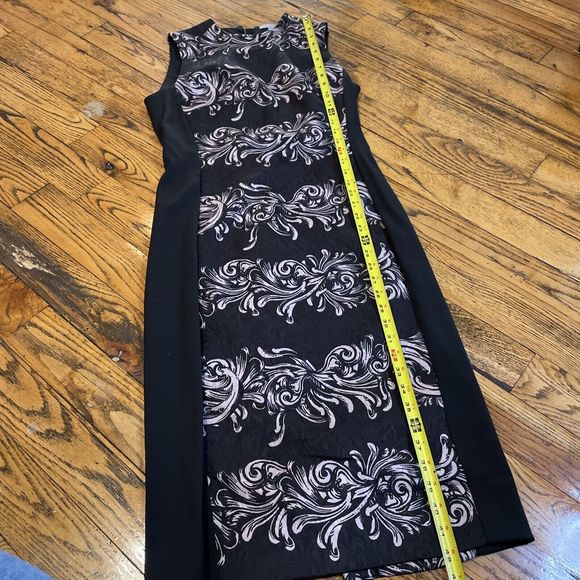 H&M Sleeveless Black Pencil Size 10 Body Con Dress y2k Pattern - Picture 5 of 15